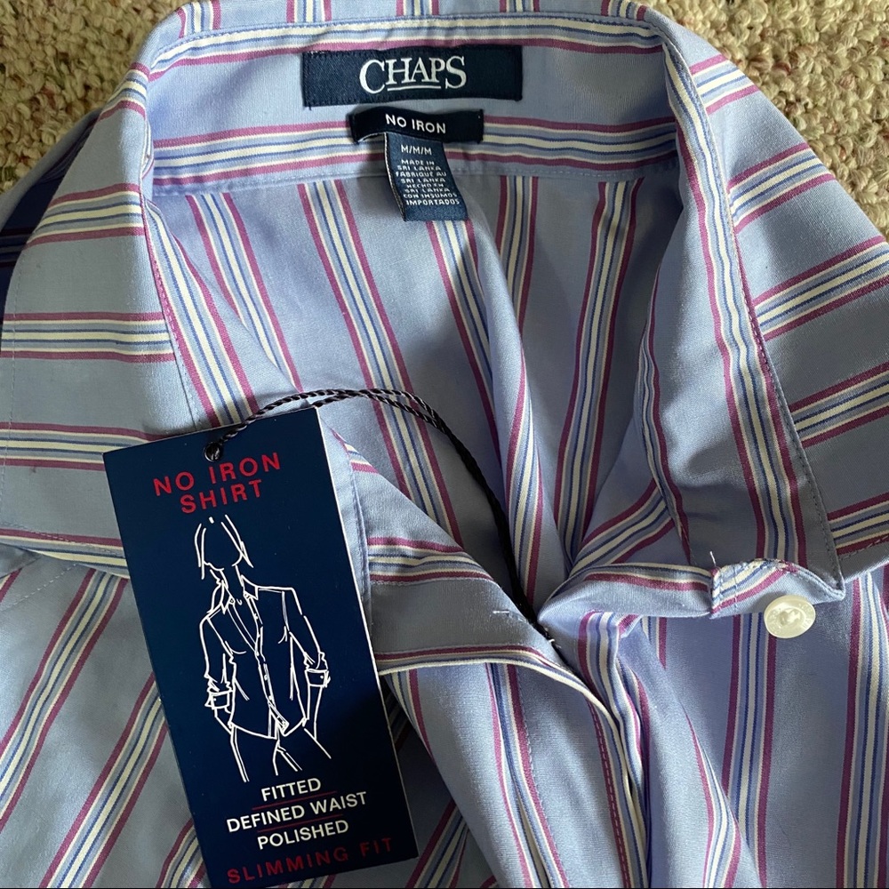 Chaps Striped Button Down Blouse